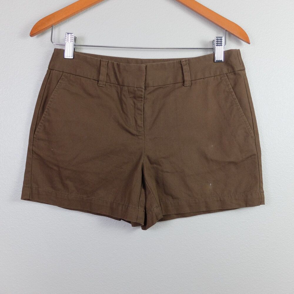 Ann Taylor LOFT Chocolate Brown Cotton Chino Shorts Size 0